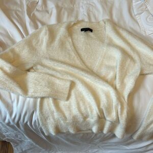 Banana republic soft faux wrap sweater winter white